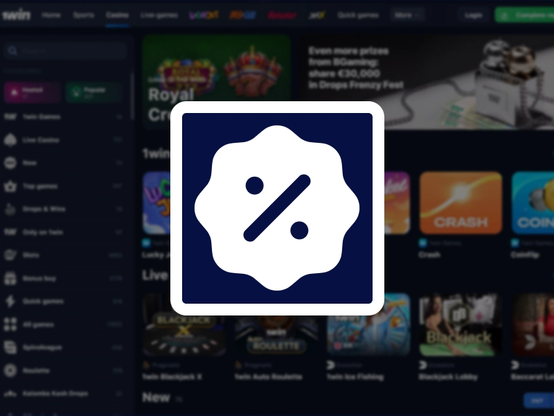 Screenshot of the official 1win Tanzania website in the background, with a promo code banner and icon in the foreground
